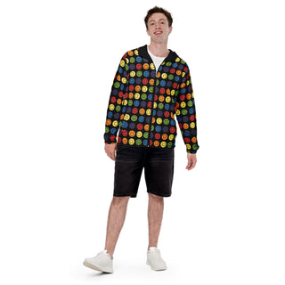 Windbreaker Happy Smile Rainbow Black Regular Unisex Fit Jacket