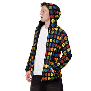 Windbreaker Happy Smile Rainbow Black Regular Unisex Fit Jacket