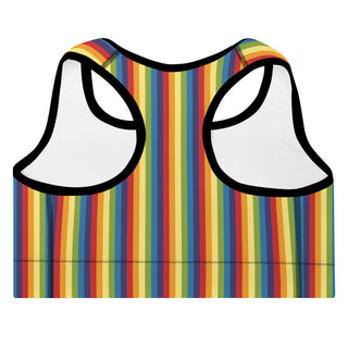 Padded Sports Bra Rainbow Stripe Racerback Bra