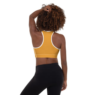 Orange Padded Sports Bra with Signature Heart by Ellen Jean