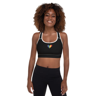 Padded Sports Bra Black Racerback Bra