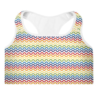 Rainbow Waves Padded Sports Bra by Ellen Jean