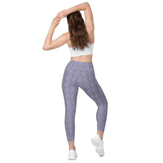 Leggings High Waist with Pockets Workout Athletic Purple Leopard Print Pants