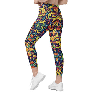 Leggings High Waist with Pockets Colorful Vibrant Pants