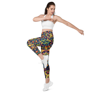 Leggings High Waist with Pockets Colorful Vibrant Pants