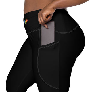 Leggings High Waist with Pockets Workout Athletic Compression Black Jogging Pants