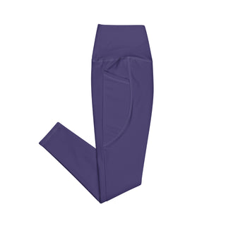 Leggings High Waist with Pockets Workout Athletic Compression Purple Jogging Pants