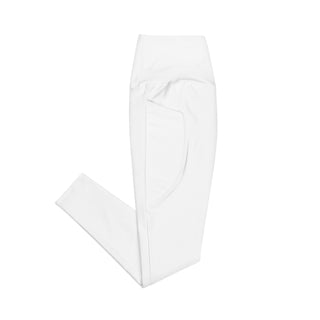 Leggings High Waist with Pockets Workout Athletic Compression White Jogging Pants