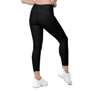 Leggings High Waist with Pockets Workout Athletic Compression Black Jogging Pants