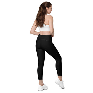 Leggings High Waist with Pockets Workout Athletic Compression Black Jogging Pants