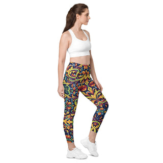 Leggings High Waist with Pockets Colorful Vibrant Pants