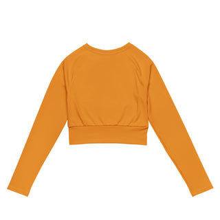 Crop Top Orange Long-Sleeve UPF 50 Plus Protection Sporty Eco-Friendly Crop Top