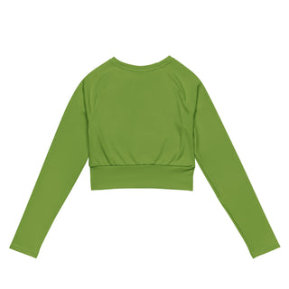 Crop Top Green Long-Sleeve UPF 50 Plus Protection Sporty Eco-Friendly Crop Top