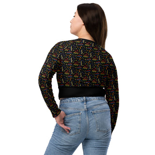 Crop Top Long-Sleeve UPF 50 Plus Protection Rainbow Geometric Sporty Eco-Friendly Crop Top