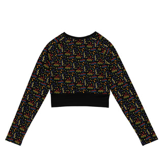 Crop Top Long-Sleeve UPF 50 Plus Protection Rainbow Geometric Sporty Eco-Friendly Crop Top