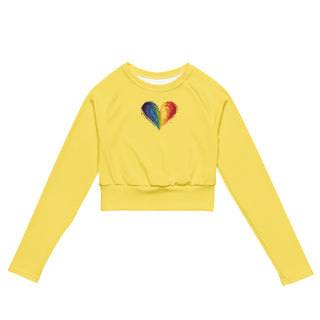 Crop Top Yellow Long-Sleeve UPF 50 Plus Protection Sporty Eco-Friendly Crop Top