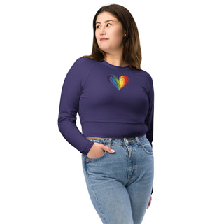 Crop Top Purple Long-Sleeve UPF 50 Plus Protection Sporty Eco-Friendly Crop Top