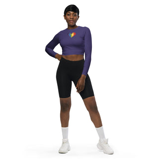 Crop Top Purple Long-Sleeve UPF 50 Plus Protection Sporty Eco-Friendly Crop Top