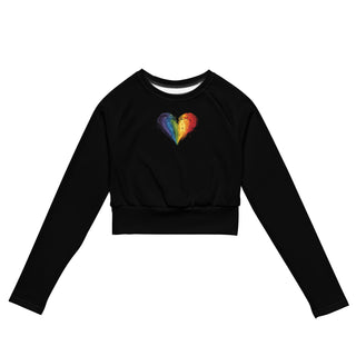 Crop Top Black Long-Sleeve UPF 50 Plus Protection Sporty Eco-Friendly Crop Top