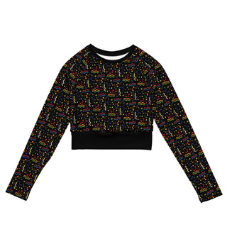 Crop Top Long-Sleeve UPF 50 Plus Protection Rainbow Geometric Sporty Eco-Friendly Crop Top