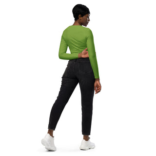 Crop Top Green Long-Sleeve UPF 50 Plus Protection Sporty Eco-Friendly Crop Top