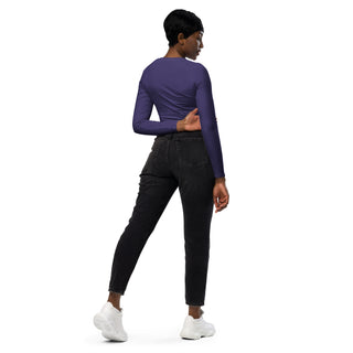 Crop Top Purple Long-Sleeve UPF 50 Plus Protection Sporty Eco-Friendly Crop Top