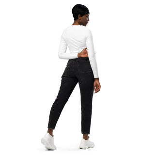 Crop Top White Long-Sleeve UPF 50 Plus Protection Sporty Eco-Friendly Crop Top