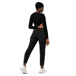 Crop Top Black Long-Sleeve UPF 50 Plus Protection Sporty Eco-Friendly Crop Top