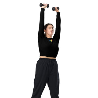 Crop Top Black Long-Sleeve UPF 50 Plus Protection Sporty Eco-Friendly Crop Top