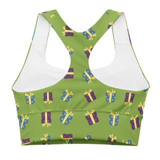 Sports Bra Green Christmas Presents Sports Bra Eco Friendly Longline Athletic Bra