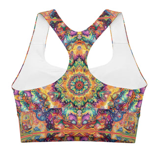 Sports Bra Colorful Mandala Eco Friendly Longline Athletic Bra