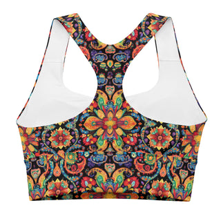 Sports Bra Colorful Patterned Eco Friendly Longline Athletic Bra