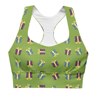 Sports Bra Green Christmas Presents Sports Bra Eco Friendly Longline Athletic Bra