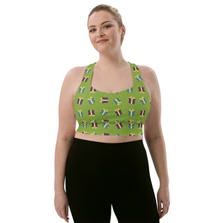 Sports Bra Green Christmas Presents Sports Bra Eco Friendly Longline Athletic Bra