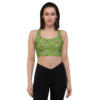 Sports Bra Green Christmas Presents Sports Bra Eco Friendly Longline Athletic Bra