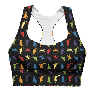 Sports Bra Black Cat Lover Sports Bra Eco Friendly Longline Athletic Bra