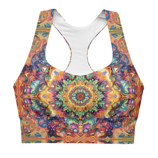 Sports Bra Colorful Mandala Eco Friendly Longline Athletic Bra