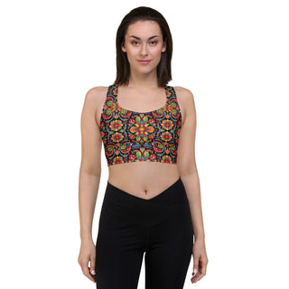 Sports Bra Colorful Patterned Eco Friendly Longline Athletic Bra