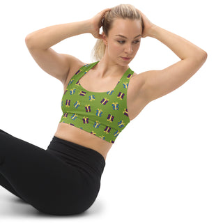 Sports Bra Green Christmas Presents Sports Bra Eco Friendly Longline Athletic Bra