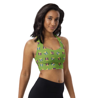 Sports Bra Green Christmas Presents Sports Bra Eco Friendly Longline Athletic Bra