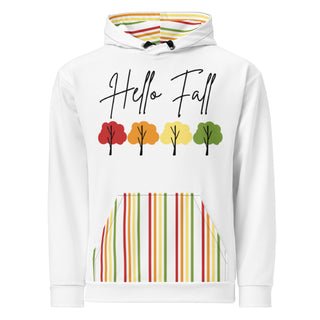 Sweatshirt Happy Fall Striped Eco Friendly Unisex Fit Hoodie