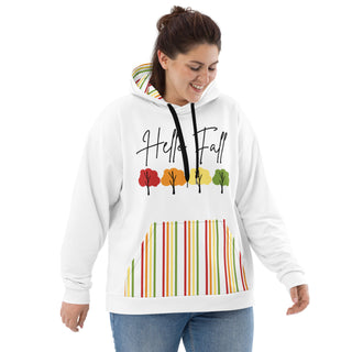 Sweatshirt Happy Fall Striped Eco Friendly Unisex Fit Hoodie