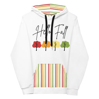 Sweatshirt Happy Fall Striped Eco Friendly Unisex Fit Hoodie