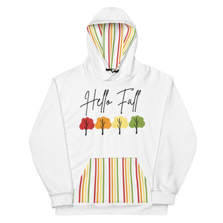 Sweatshirt Happy Fall Striped Eco Friendly Unisex Fit Hoodie