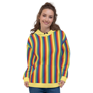 Sweatshirt Rainbow Striped Eco Friendly Unisex Fit Hoodie