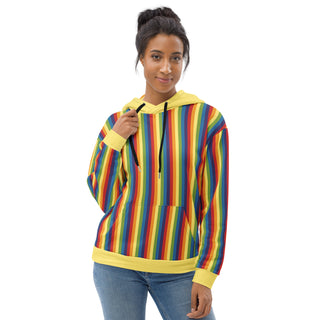 Sweatshirt Rainbow Striped Eco Friendly Unisex Fit Hoodie