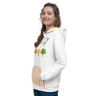 Sweatshirt Happy Fall Striped Eco Friendly Unisex Fit Hoodie