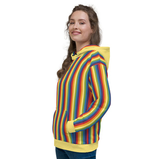 Sweatshirt Rainbow Striped Eco Friendly Unisex Fit Hoodie