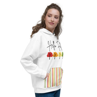 Sweatshirt Happy Fall Striped Eco Friendly Unisex Fit Hoodie