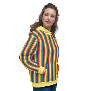 Sweatshirt Rainbow Striped Eco Friendly Unisex Fit Hoodie